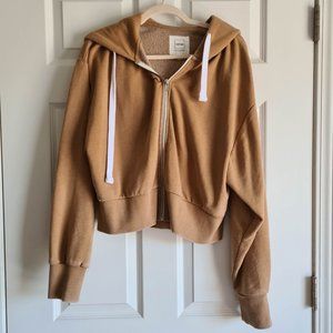 Tan Cropped Hoodie - Size L